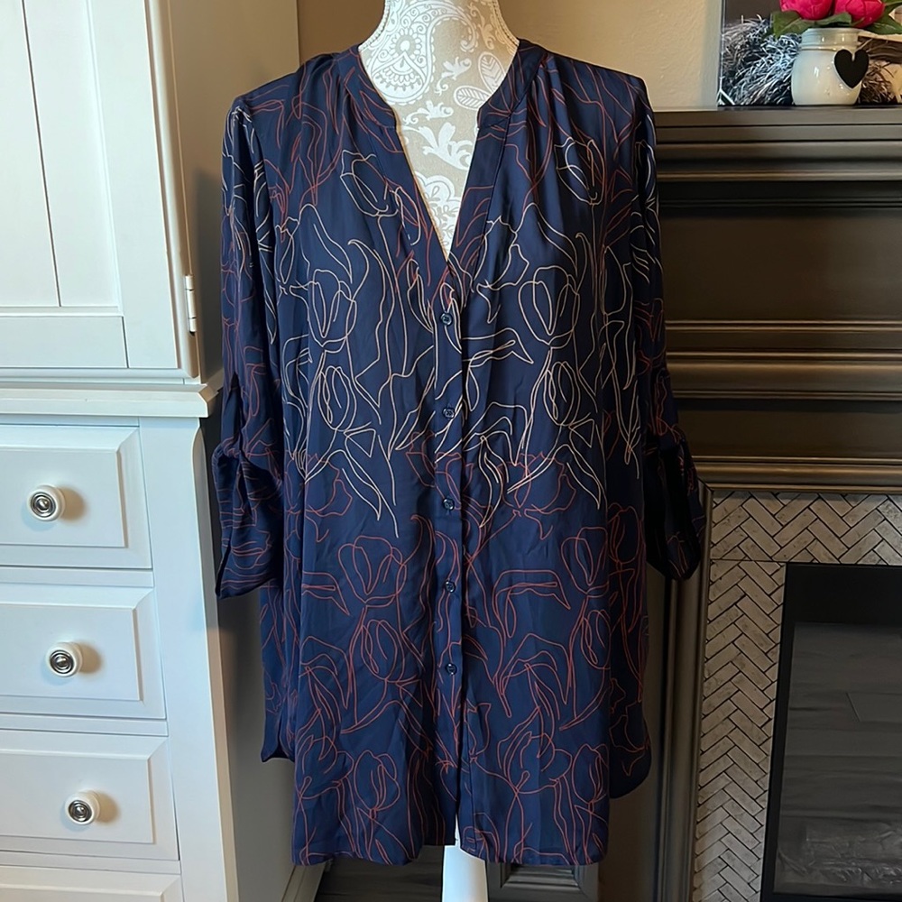 • Preston & York lightweight button down top, XL •